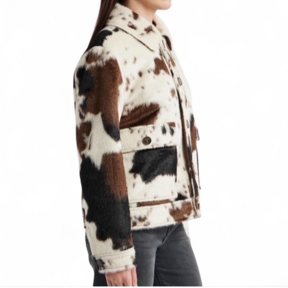 Bernardo Faux Fur Calf Hair Cow Print Jacket Size XS - Picture 5 of 7